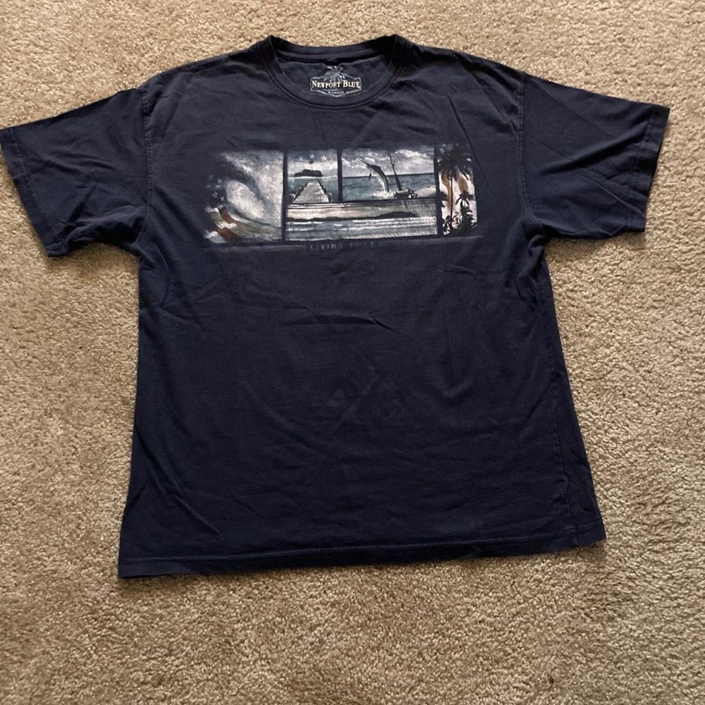 Mens Newport Blue Tee Size XL